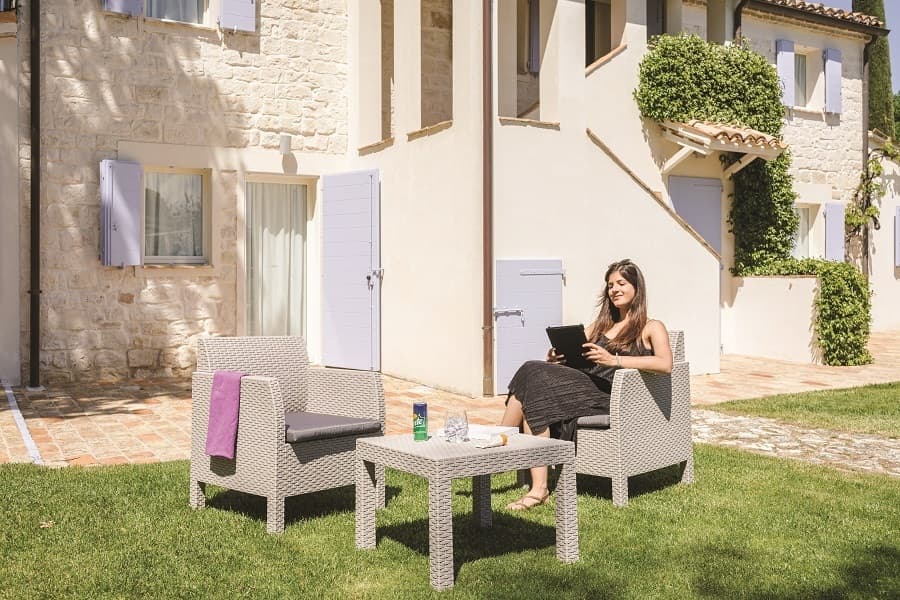 MATILDE 2 SEATER zahradní plastový set - šedá - náhled 2