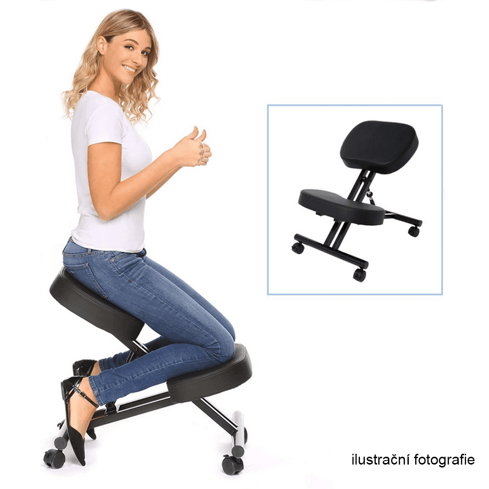 Ergonomická balanční klekačka RENAR – černá přírodní, Kondela - náhled 2