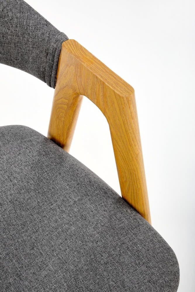 Jídelní křesílko LUXE — kov v dekoru dubu, látka šedá Halmar - náhled 5
