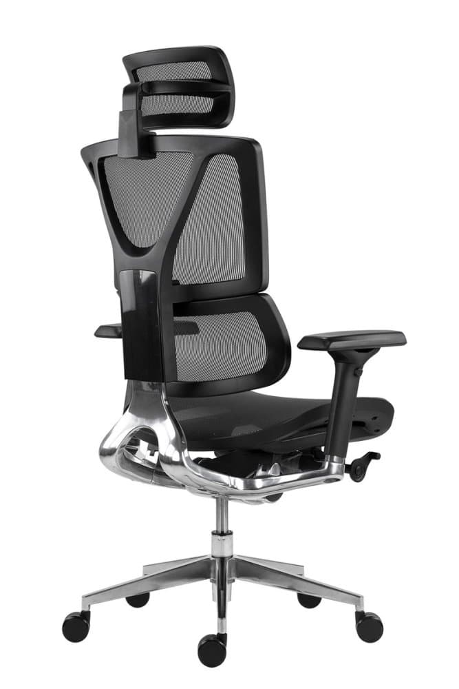 Kancelářská ergonomická židle KORINA — síť, černá, nosnost 150 kg Antares - náhled 4