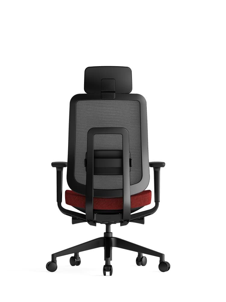 Kancelářská ergonomická židle K42  SP – síť/ čalouněná, červená - náhled 3