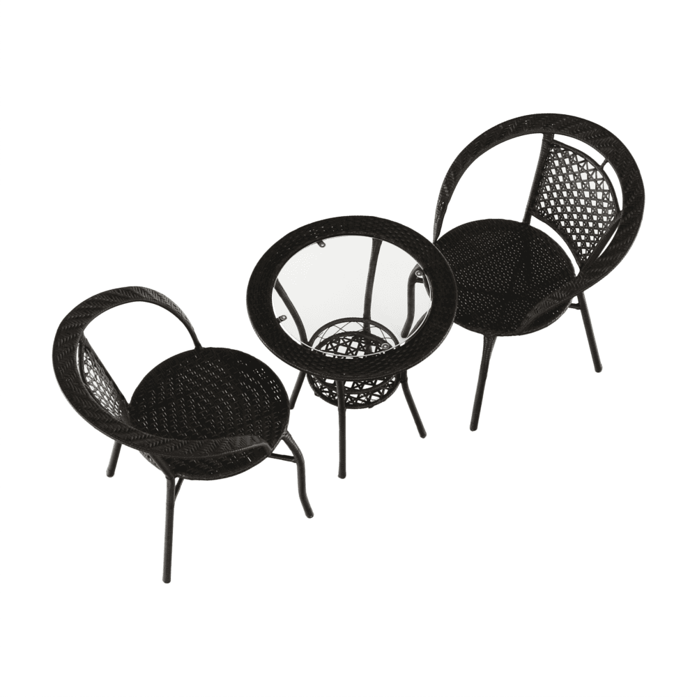 Zahradní set LASAN 1 + 2 – umělý ratan, hnědá - náhled 4