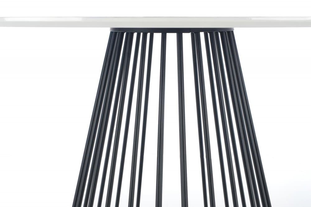 Jídelní kulatý stůl BRODWAY — průměr 110 cm, dekor bílý mramor / černá Halmar - náhled 4