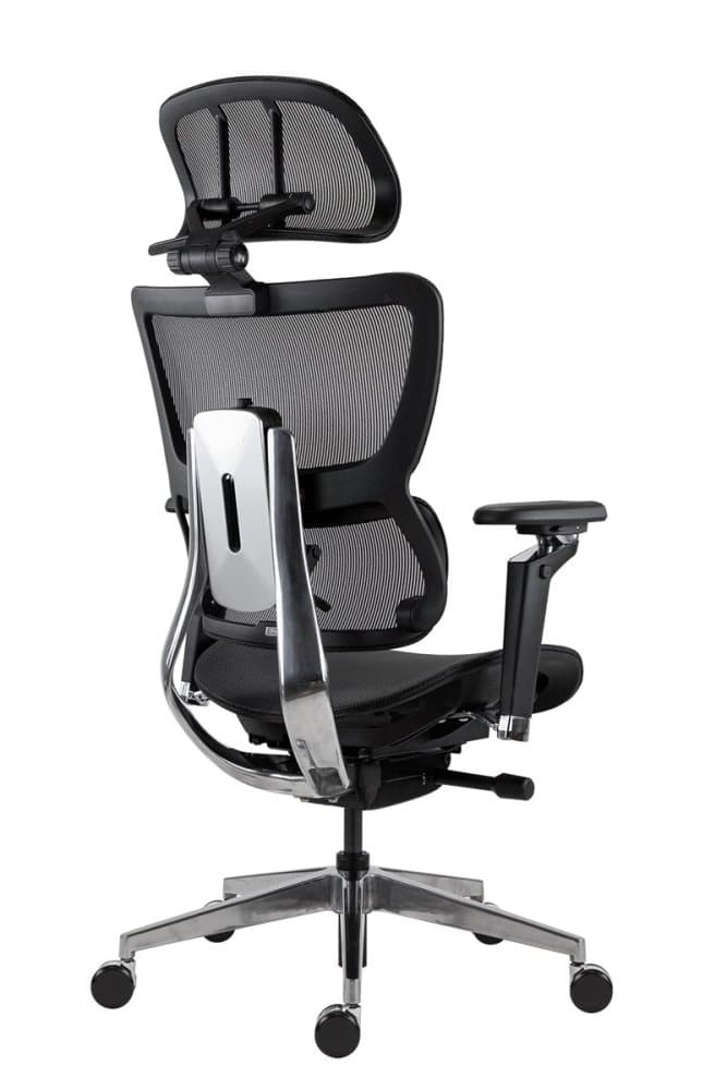 Kancelářská ergonomická židle FIERO — síť, černá, nosnost 150 Kg - náhled 4