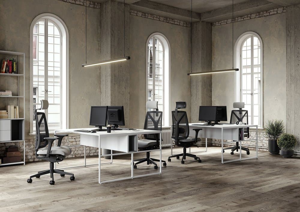 Kancelářská židle LEAF 503 s podhlavníkem a područkami – synchronní mechanika, síť, černá-šedá LD Seating - náhled 3