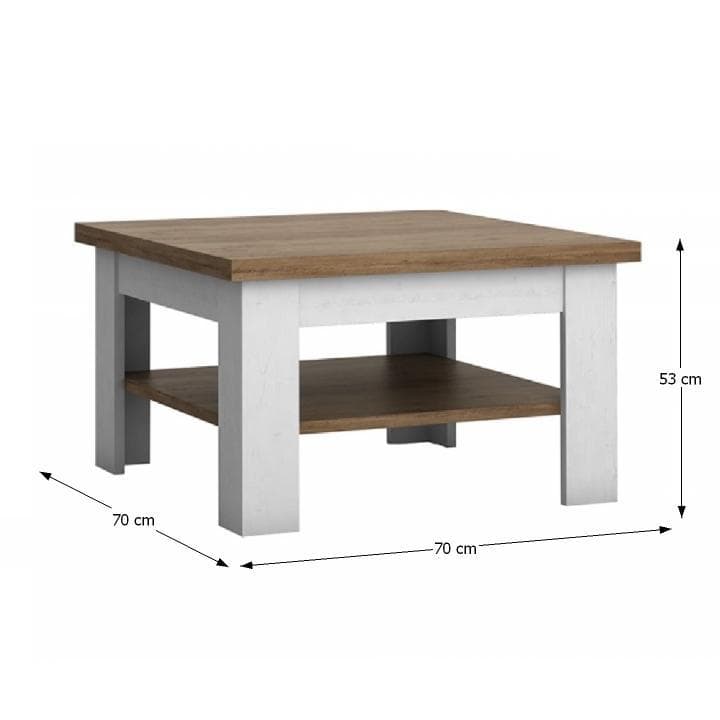 Konferenční stůl PROVANCE — 70x70x53 cm, sosna Andersen/dub lefkas Kondela - náhled 3