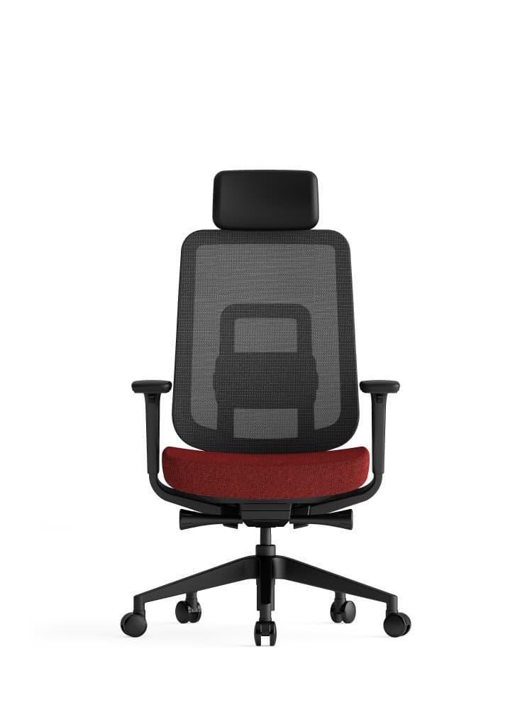 Kancelářská ergonomická židle K42  SP – síť/ čalouněná, červená - náhled 2