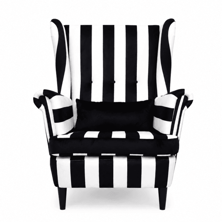 Křeslo ušák VISBY – masiv, látka, pet friendly, zebra - náhled 5