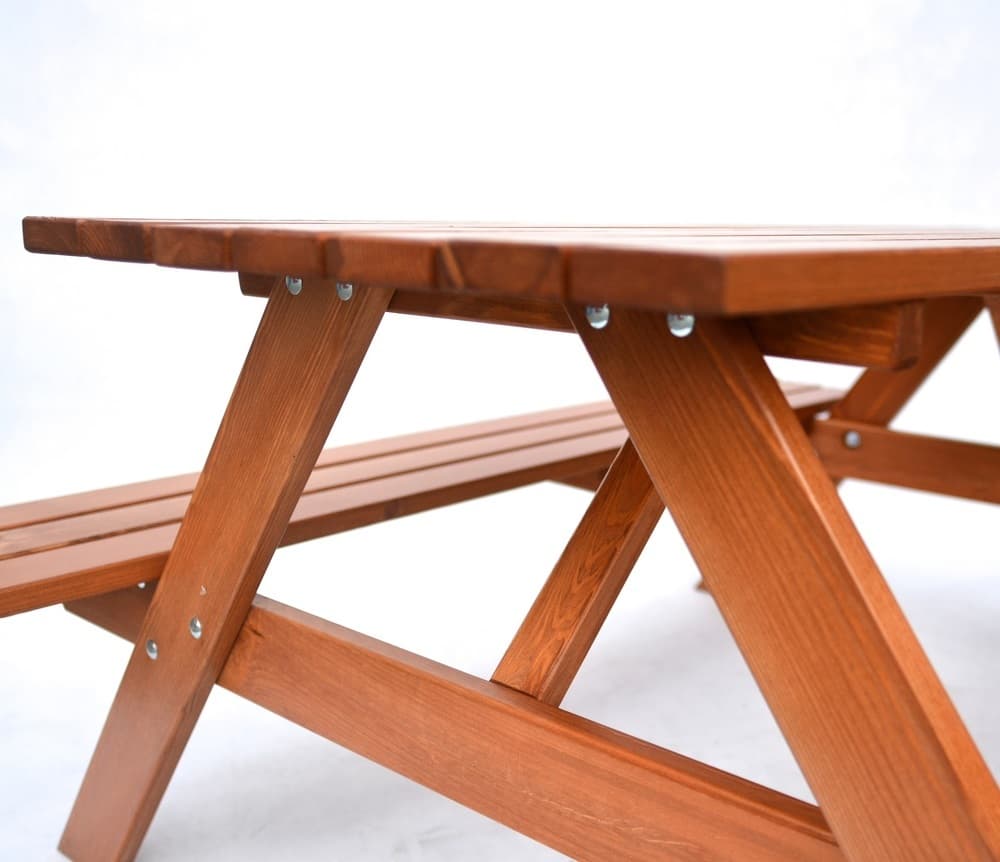PIKNIK zahradní set dřevěný - 160 cm - lakovaný - náhled 3