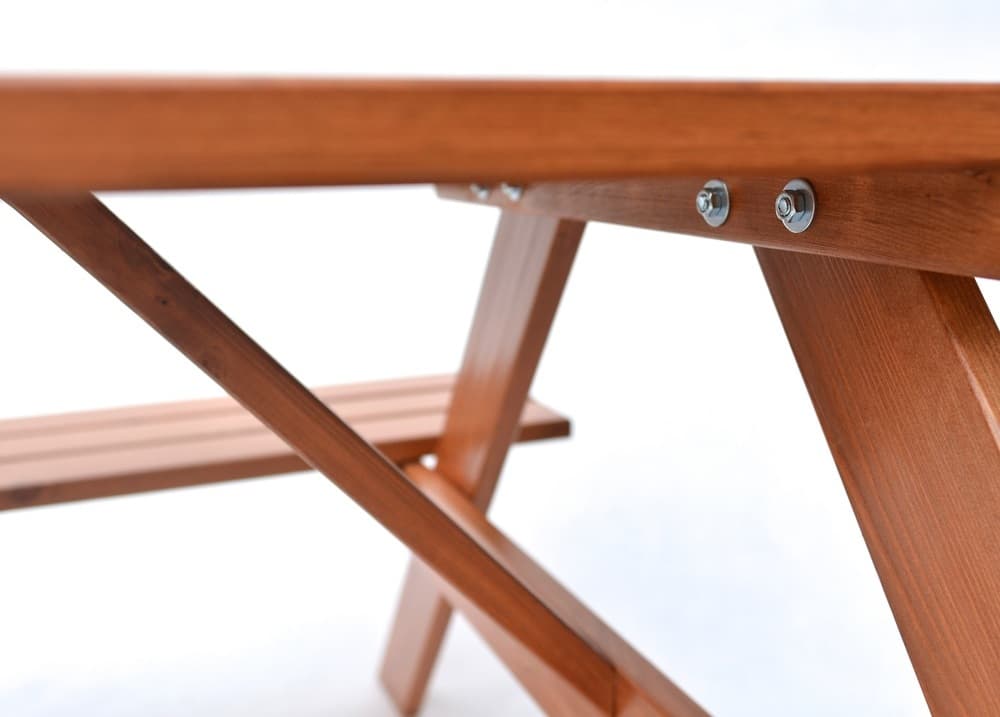 PIKNIK zahradní set dřevěný - 160 cm - lakovaný - náhled 4