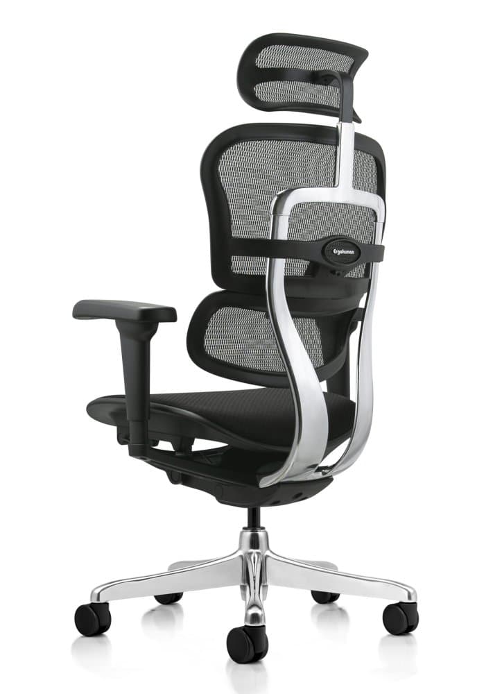 Kancelářská ergonomická židle SIRIUS NEO – opěrák síť, čalouněný sedák, černá - náhled 4