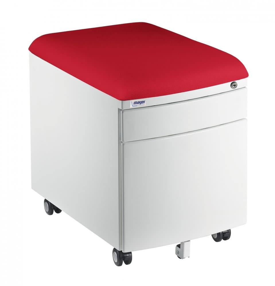 Pojízdný kontejner Mayer 32W8 30 461 — bílý, červený aquaclean Mayer