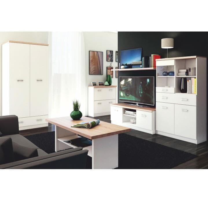 Konferenční stůl TOPTY — 115x55x48 cm, dub sonoma/bílá Kondela - náhled 3