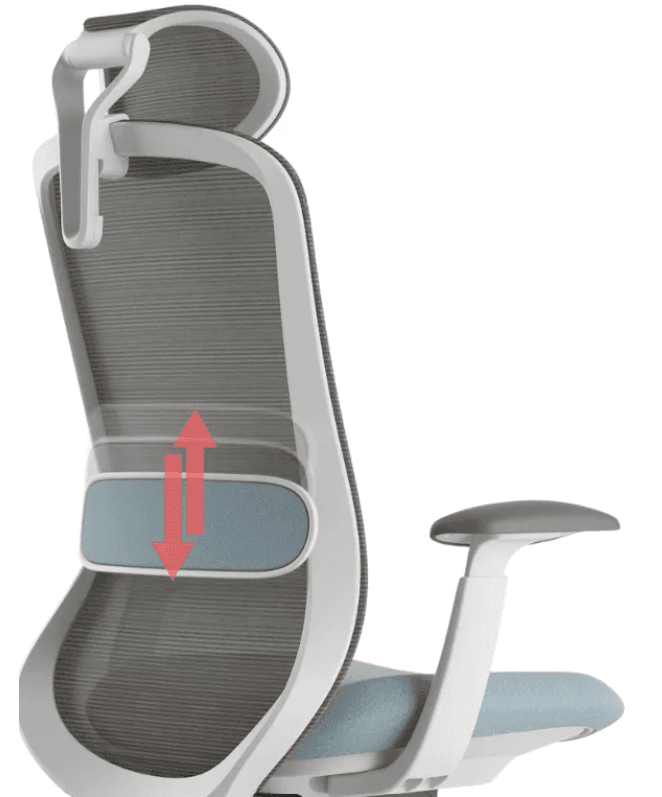 Kancelářská ergonomická židle BESSEL s podhlavníkem — síť, šedý plast, nosnost 120 kg, modrá MERCURY STAR - náhled 5