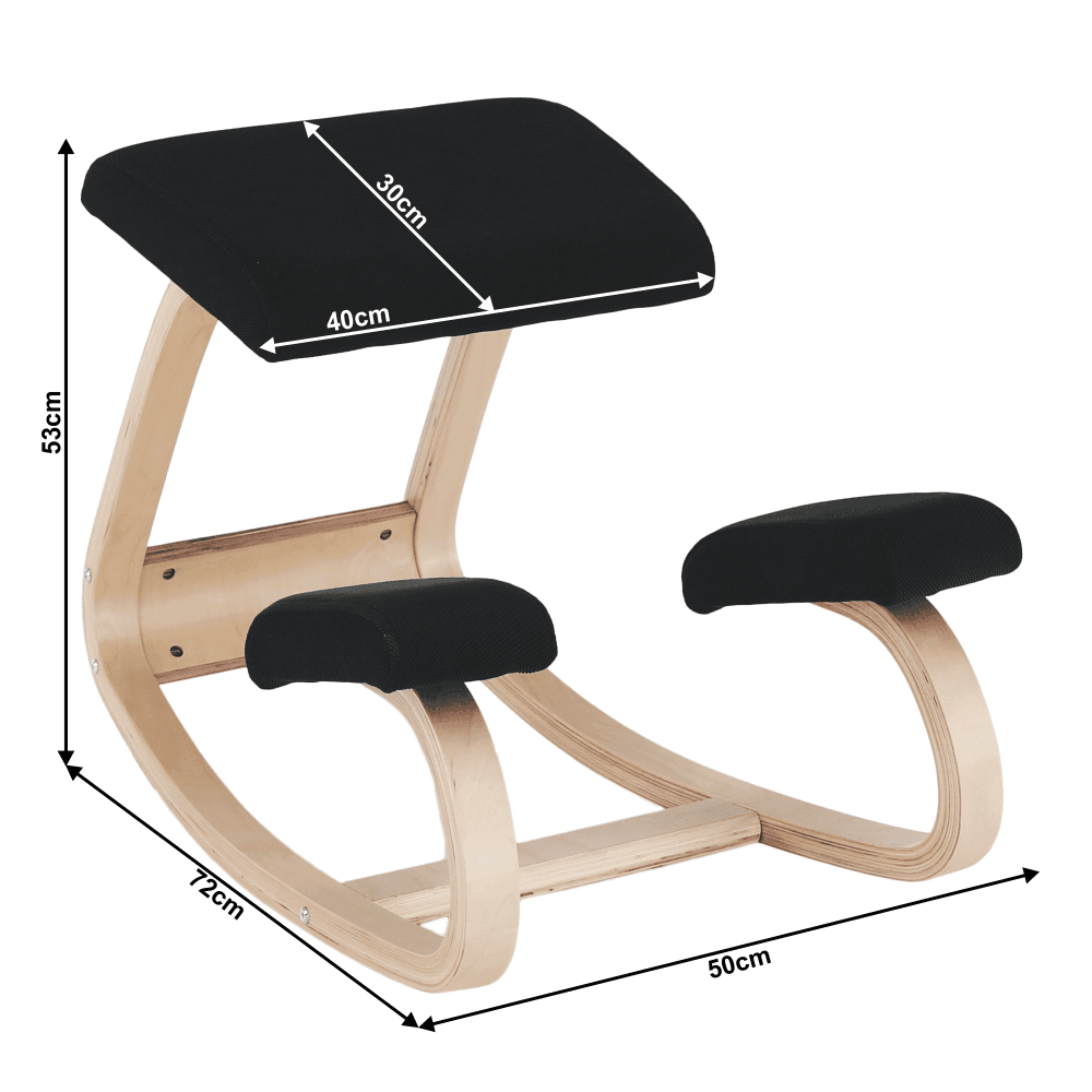 Ergonomická balanční klekačka RENAR – černá přírodní, Kondela - náhled 4