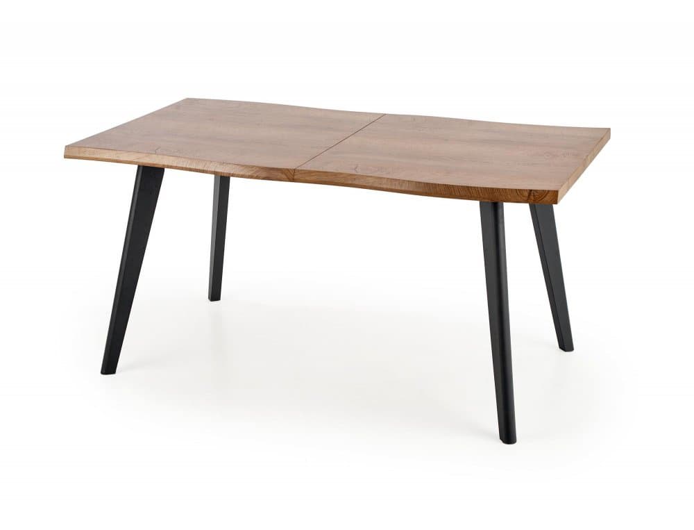 Rozkládací jídelní stůl DICKSON — 150x90 (+60cm), černá / přírodní Halmar