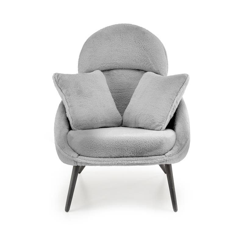Designové křeslo MERRY s polštáři - ocel, látka, šedá Halmar - náhled 4