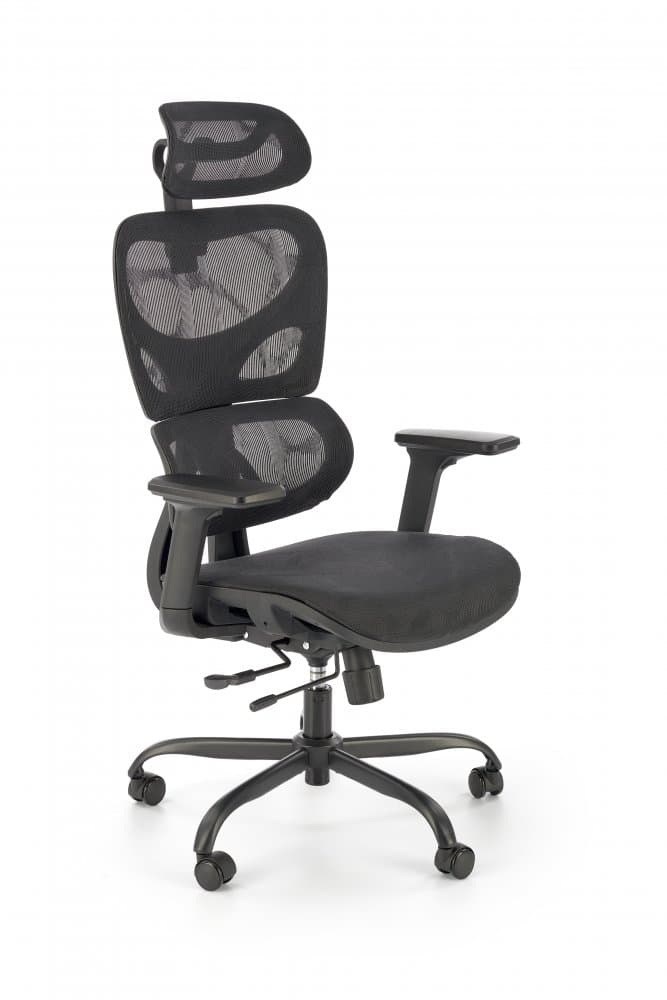 Kancelářská ergonomická židle GOTARD — síťovina, černá Halmar
