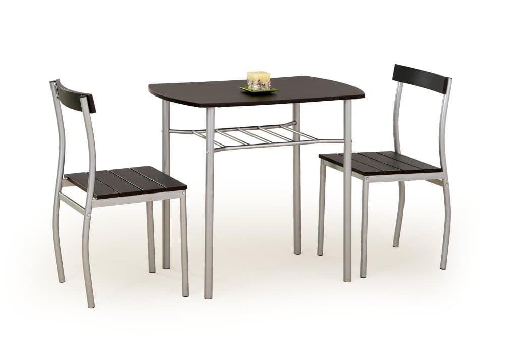 Jídelní set LANCE 1 + 2 – kov, wenge Halmar