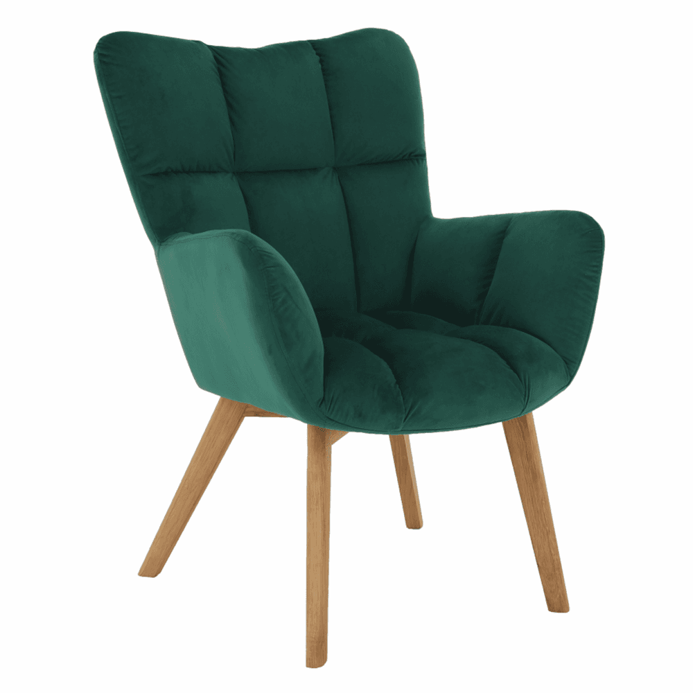 Designové křeslo FONDAR —masiv, látka, zelená Kondela
