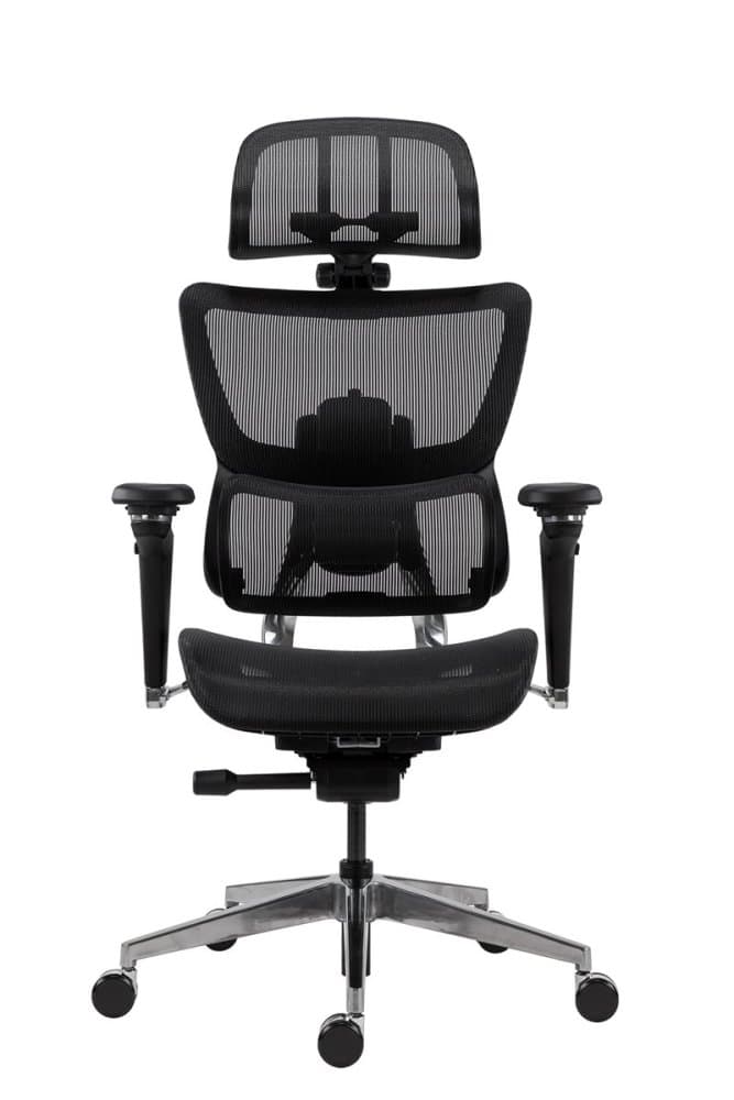 Kancelářská ergonomická židle FIERO — síť, černá, nosnost 150 Kg - náhled 2