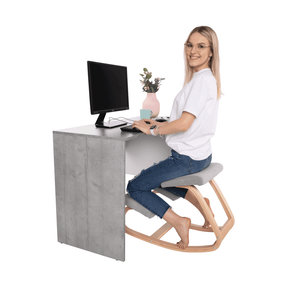 Ergonomická balanční klekačka RENAR – šedohnědá Taupe, březové dřevo, Kondela - náhled 2