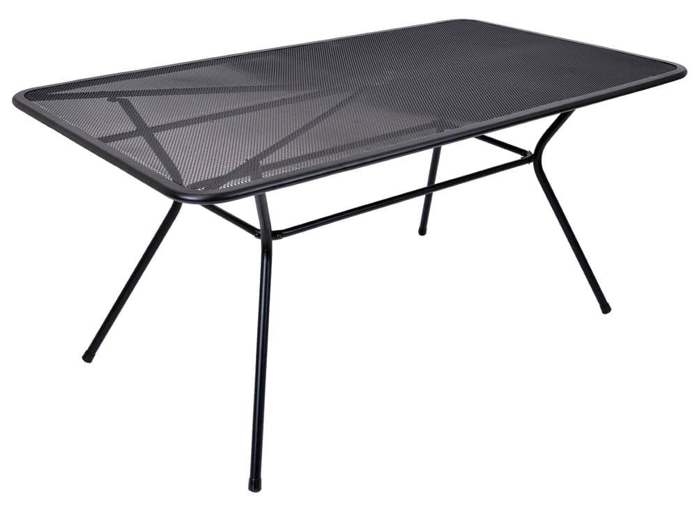 Zahradní stůl PATIO –  kov, černá, drátěný design, 160x90 cm