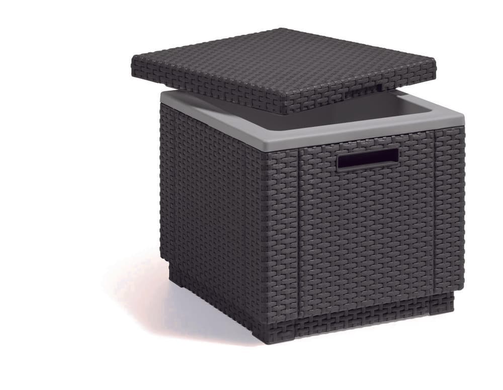Zahradní chladící box CUBE — umělý ratan, grafit - náhled 2