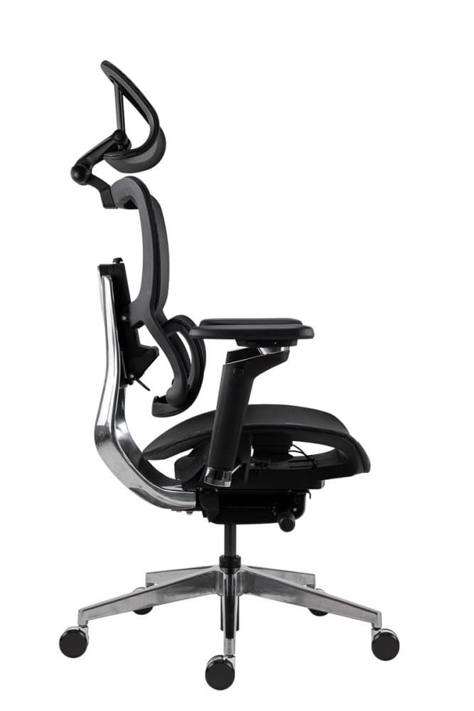 Kancelářská ergonomická židle FIERO — síť, černá, nosnost 150 Kg - náhled 3
