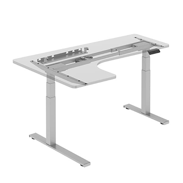 Rohovvý elektricky výškově nastavitelný rám stolu UPCORNER — organizér kabelů, nosnost 125 kg, více barev bílá - náhled 2
