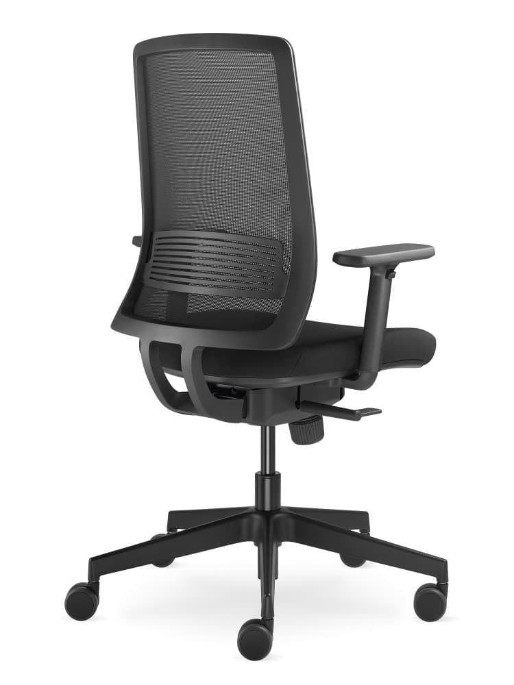 Kancelářská židle LYRA Air s područkami – synchronní mechanika, síť, černá LD Seating - náhled 4