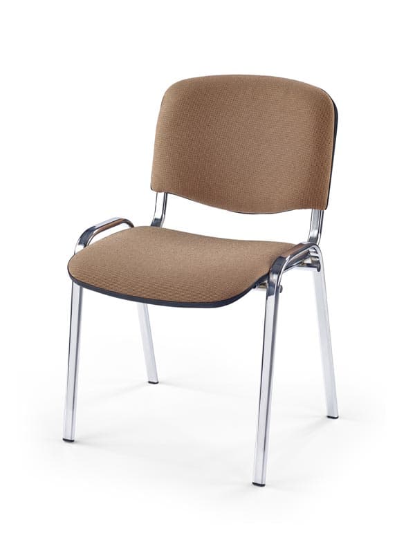 Jednací židle ISO - chrom, béžová látka Halmar