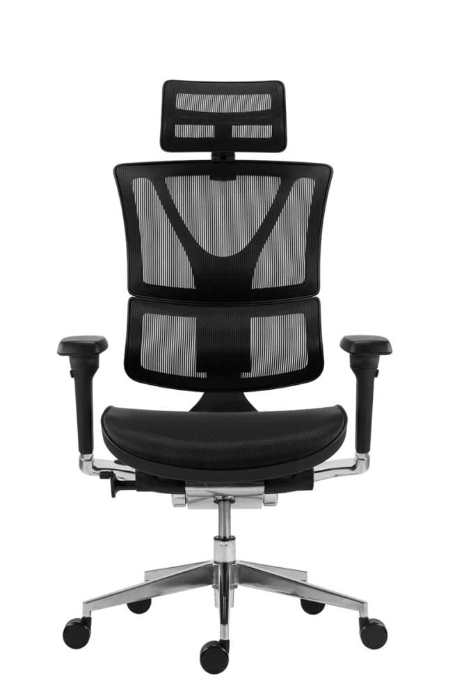 Kancelářská ergonomická židle KORINA — síť, černá, nosnost 150 kg Antares - náhled 2