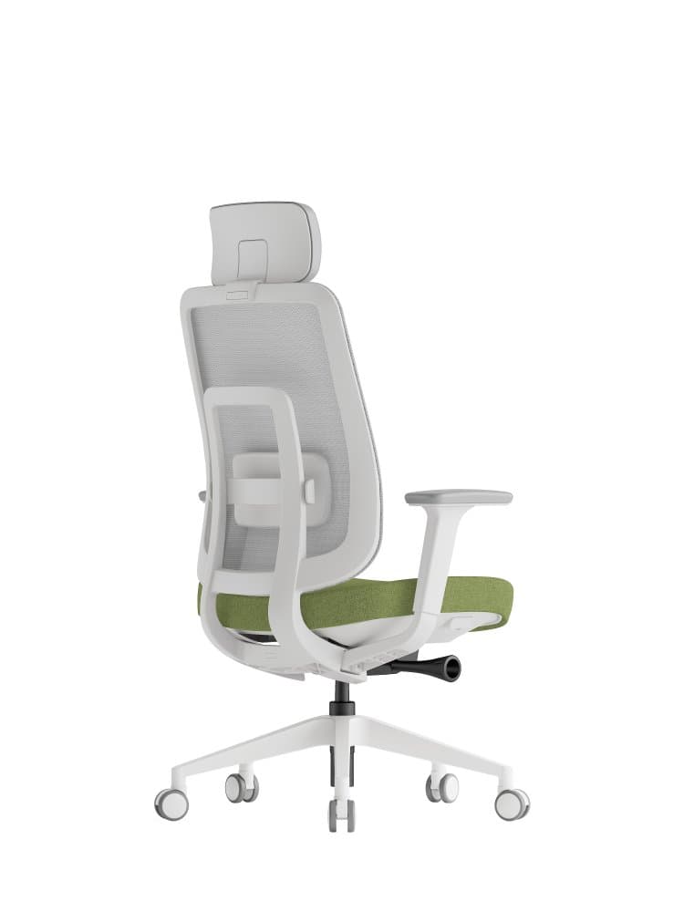 Kancelářská ergonomická židle K42 WHITE SP – síť/ čalouněná, zelená - náhled 4
