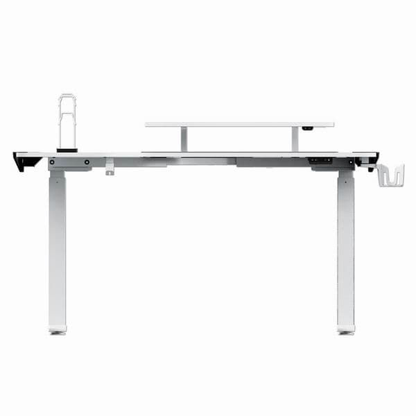 Herní stůl ULTRADESK WINGER – 111x155x60 cm, elektricky nastavitelná výška, RGB podsvícení, bílá - náhled 5