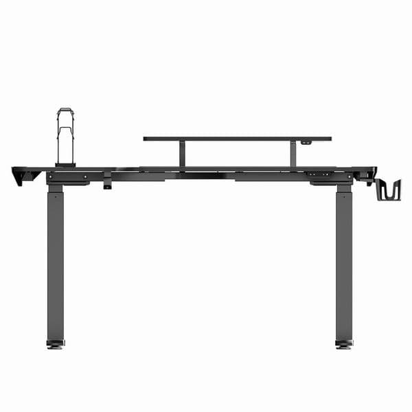 Herní stůl ULTRADESK WINGER – 111x155x60 cm, elektricky nastavitelná výška, RGB podsvícení, černá - náhled 5