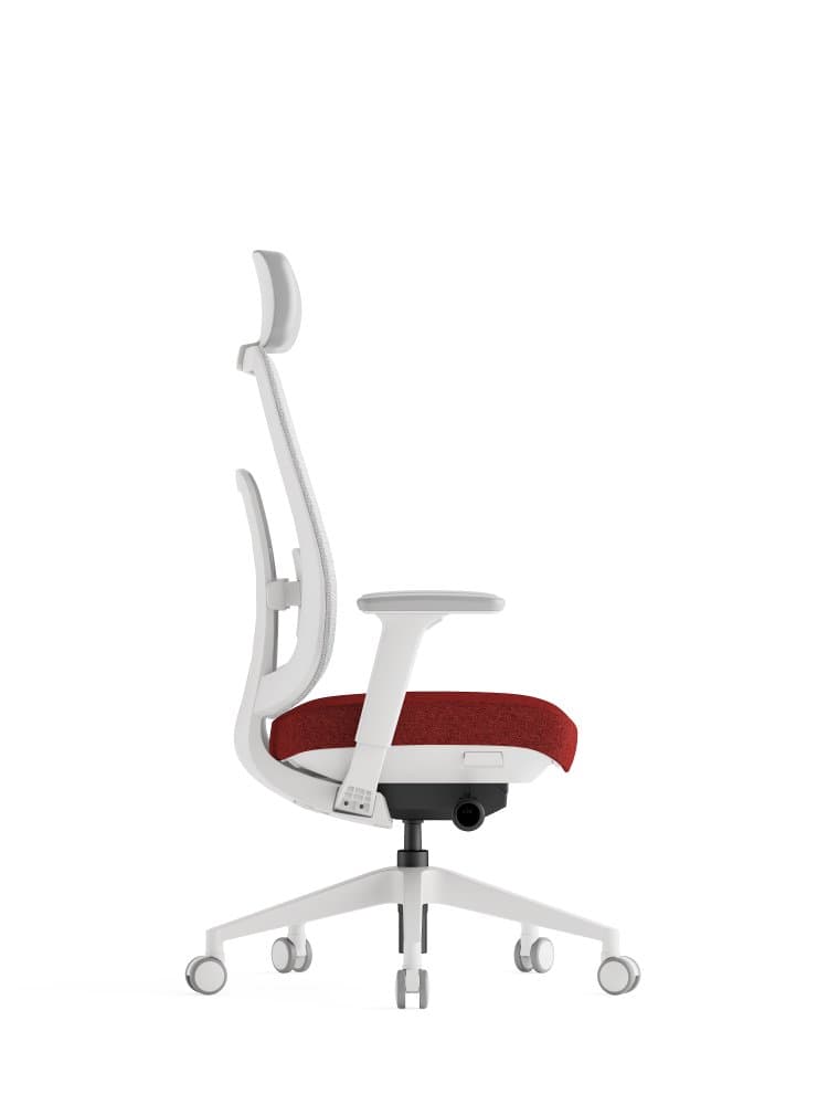 Kancelářská ergonomická židle K42 WHITE SP – síťovaná/ čalouněná, červená - náhled 5