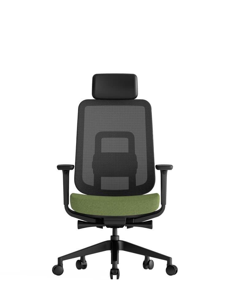 Kancelářská ergonomická židle K42  SP – síť/ čalouněná, zelená - náhled 2