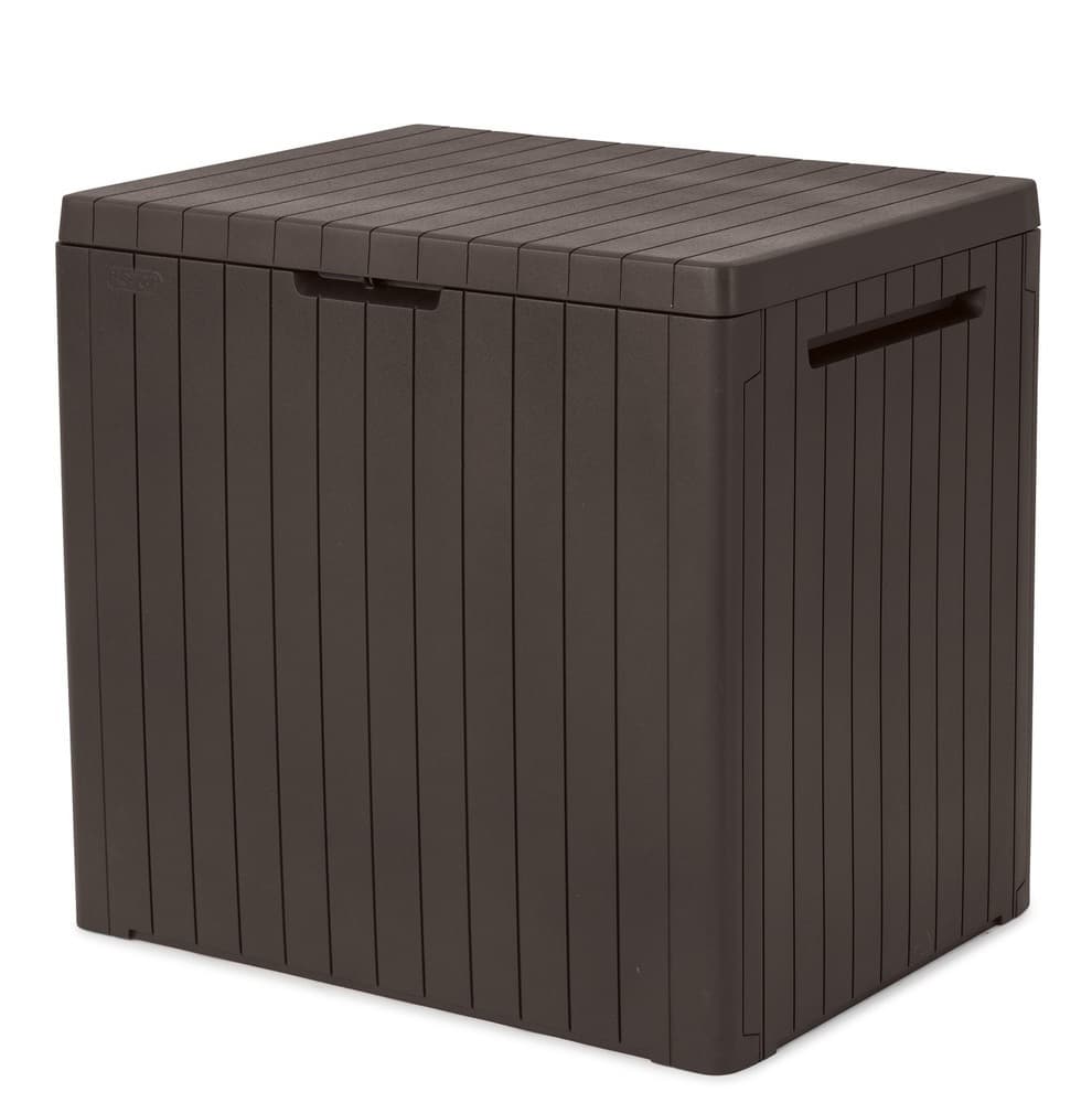 Zahradní úložný box CITY — 113L, plast, hnědá
