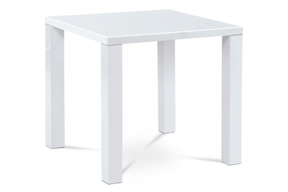 Jídelní stůl VILM – 80x80x76 cm, vysoký lesk bílý Autronic