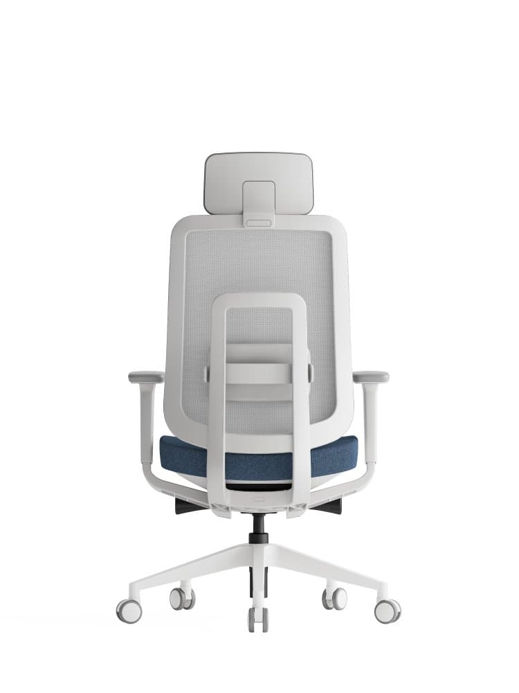 Kancelářská ergonomická židle K42 WHITE SP – síť/ čalouněná, modrá - náhled 3