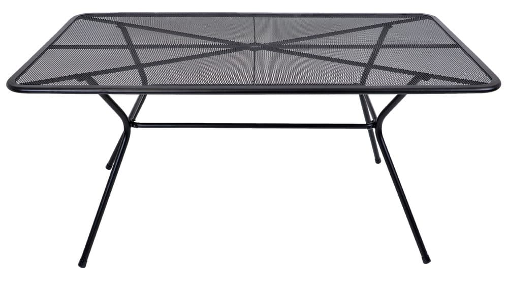 Zahradní stůl PATIO –  kov, černá, drátěný design, 160x90 cm - náhled 5