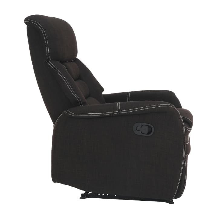 Relaxační TV křeslo KOMFY — výsuvná podnožka, hnědá látka, nosnost 150 kg Kondela - náhled 3