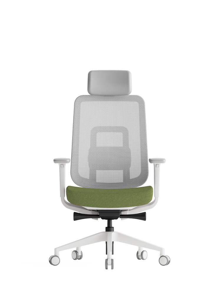 Kancelářská ergonomická židle K42 WHITE SP – síť/ čalouněná, zelená - náhled 2