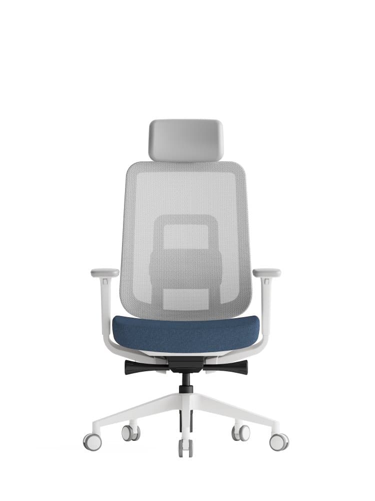 Kancelářská ergonomická židle K42 WHITE SP – síť/ čalouněná, modrá - náhled 2