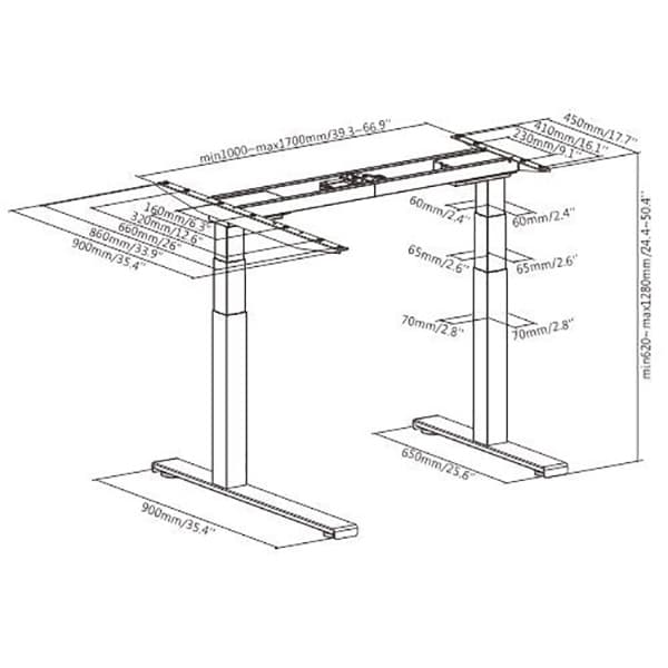 Rohovvý elektricky výškově nastavitelný rám stolu UPCORNER — organizér kabelů, nosnost 125 kg, více barev bílá - náhled 5