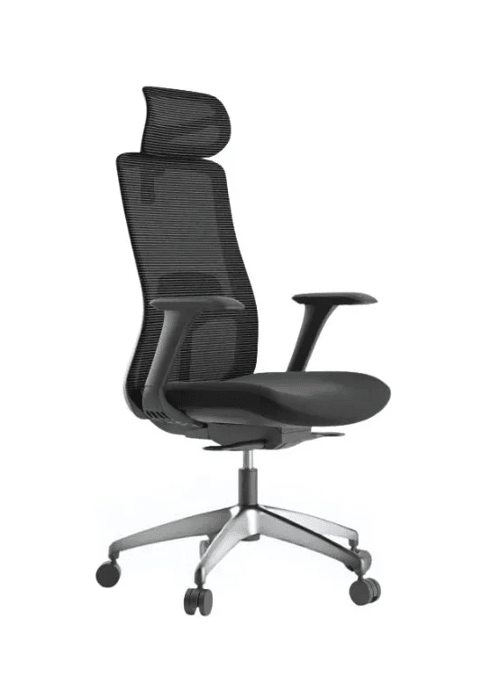 Kancelářská ergonomická židle WISDOM s podhlavníkem — síť, černý plast, nosnost 120 kg, více barev