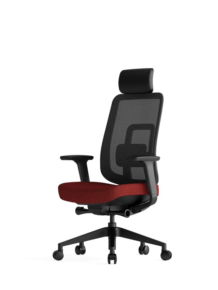 Kancelářská ergonomická židle K42  SP – síť/ čalouněná, červená - náhled 1