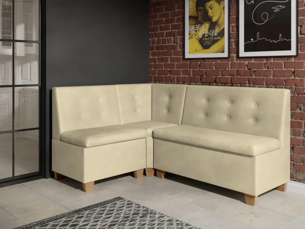 Rohová lavice Mia – 160x140 cm, více barev, MI-KO Soft11 - umělá kůže buk - náhled 2