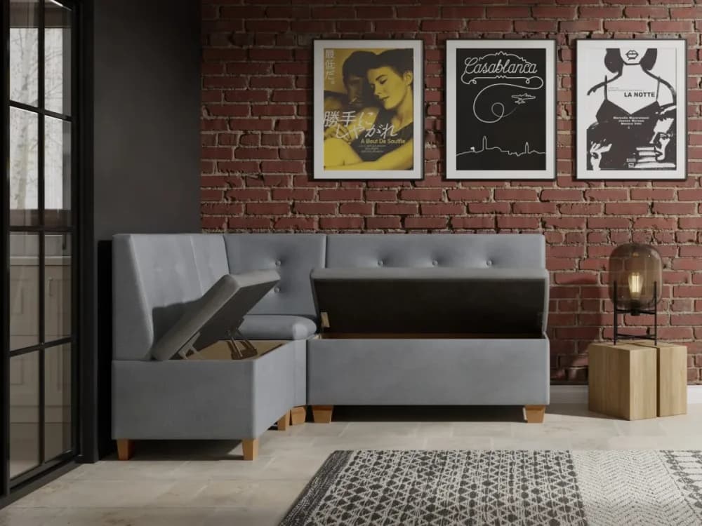 Rohová lavice Mia – 160x140 cm, více barev, MI-KO Soft11 - umělá kůže buk - náhled 5
